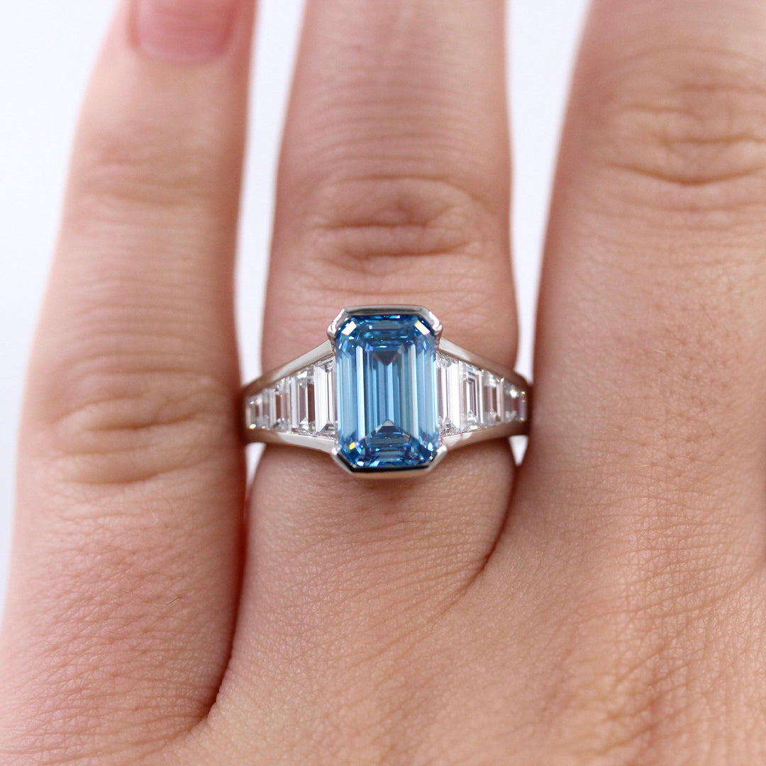 Engagement Ring Platinum The Daphne Ring in Platinum with 3.11ct Blue Lab-Grown Diamond