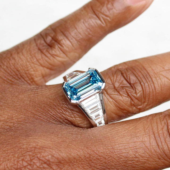 Engagement Ring Platinum The Daphne Ring in Platinum with 3.11ct Blue Lab-Grown Diamond