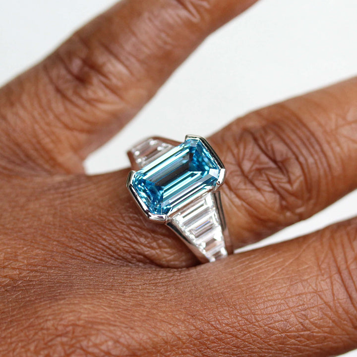 Engagement Ring Platinum The Daphne Ring in Platinum with 3.11ct Blue Lab-Grown Diamond
