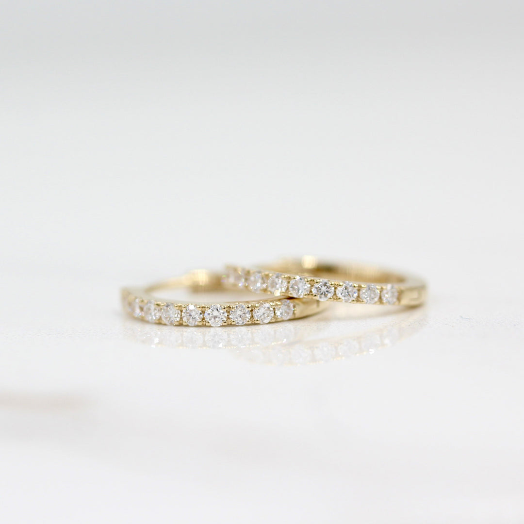 Lab grown diamond huggies in yellow gold