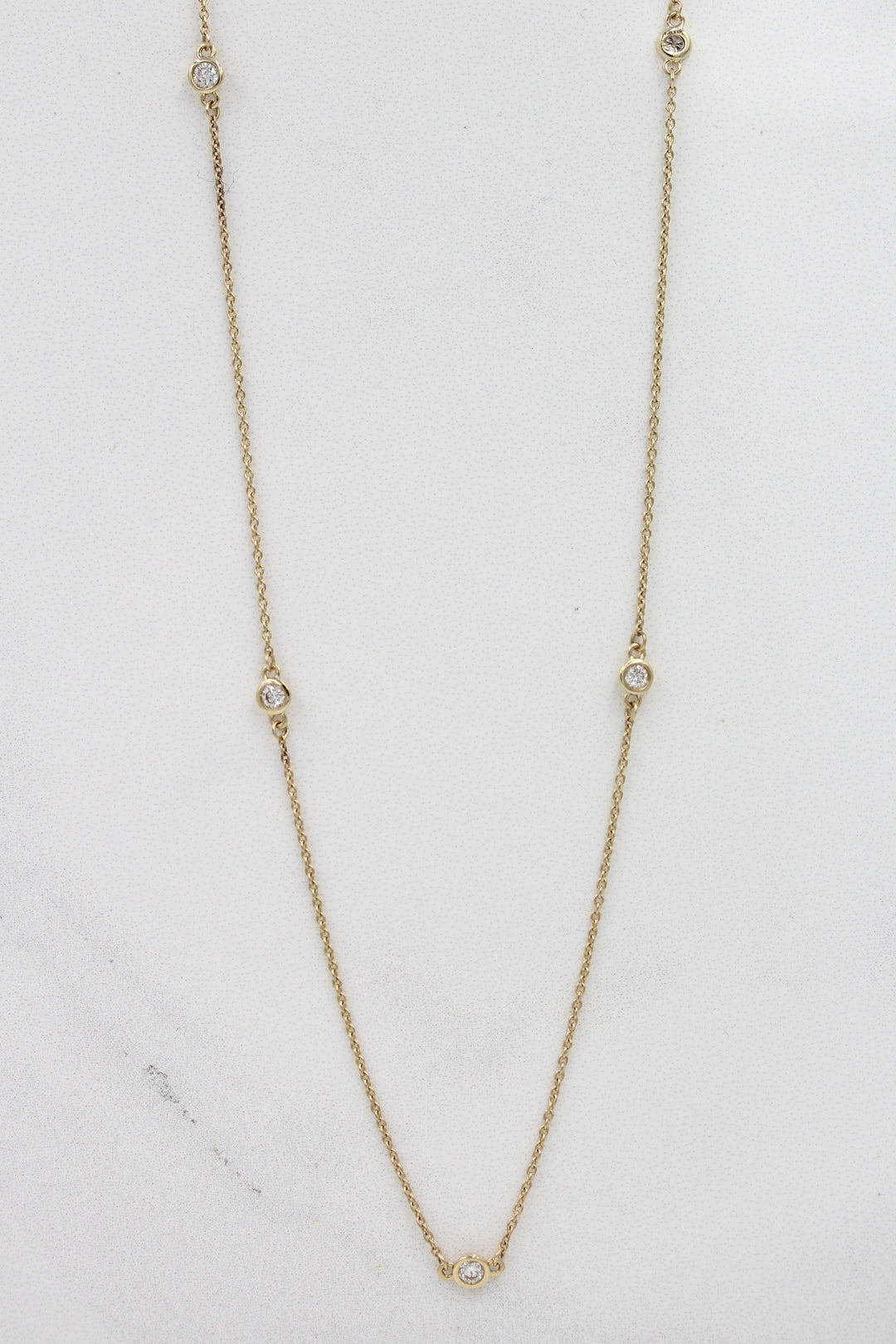 Necklace 14k Yellow Gold Diamond Station Necklace in Yellow Gold