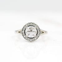 The Diana ring in white gold against a white background