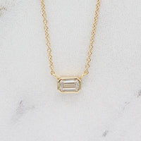Necklace The East-West Emerald Bezel Necklace