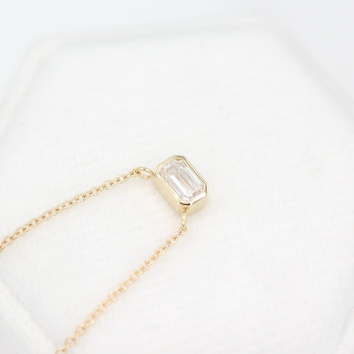 Necklace The East-West Emerald Bezel Necklace