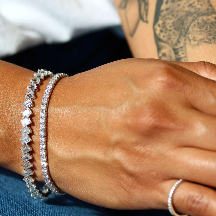 Bracelet 14k White Gold The Emerald Lab-Grown Diamond Tennis Bracelet in White Gold