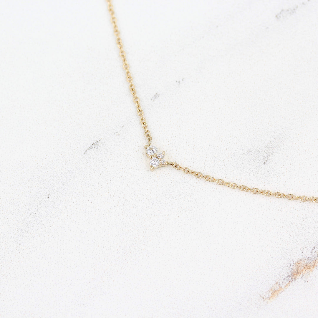 The Felicity Necklace in yellow gold against a white background