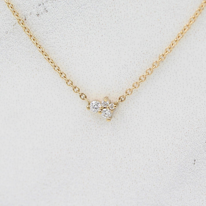 The Felicity Necklace in yellow gold against a white background