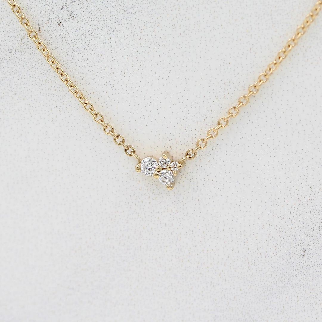 The Felicity Necklace in yellow gold against a white background