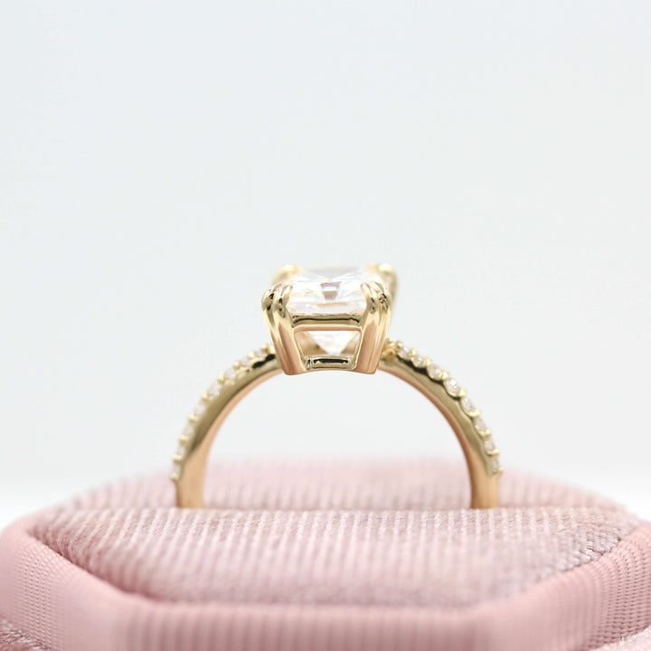 14k Yellow Gold The Grace Ring (Radiant) in Yellow Gold with 2.5ct Moissanite