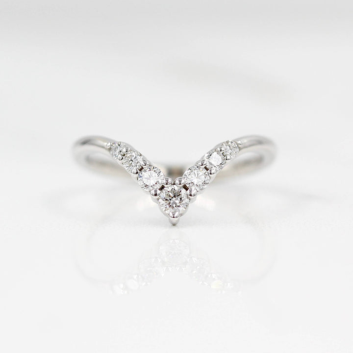 Ready to Ship Ring 14k White Gold Graduated Diamond V-Band in White Gold