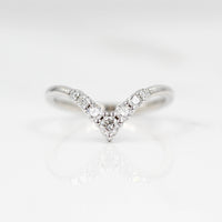 Ready to Ship Ring 14k White Gold Graduated Diamond V-Band in White Gold