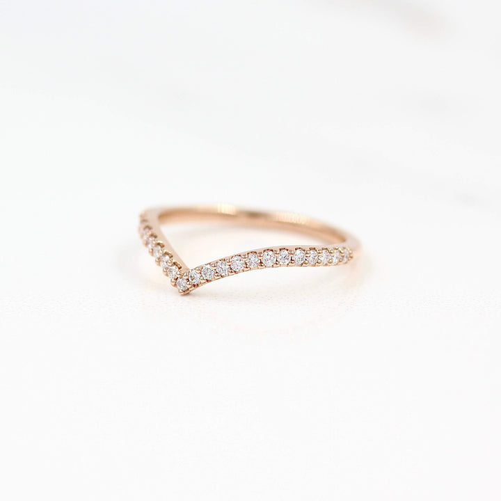 Ready-to-ship Ring 14k Rose Gold The Diamond V-Band in Rose Gold