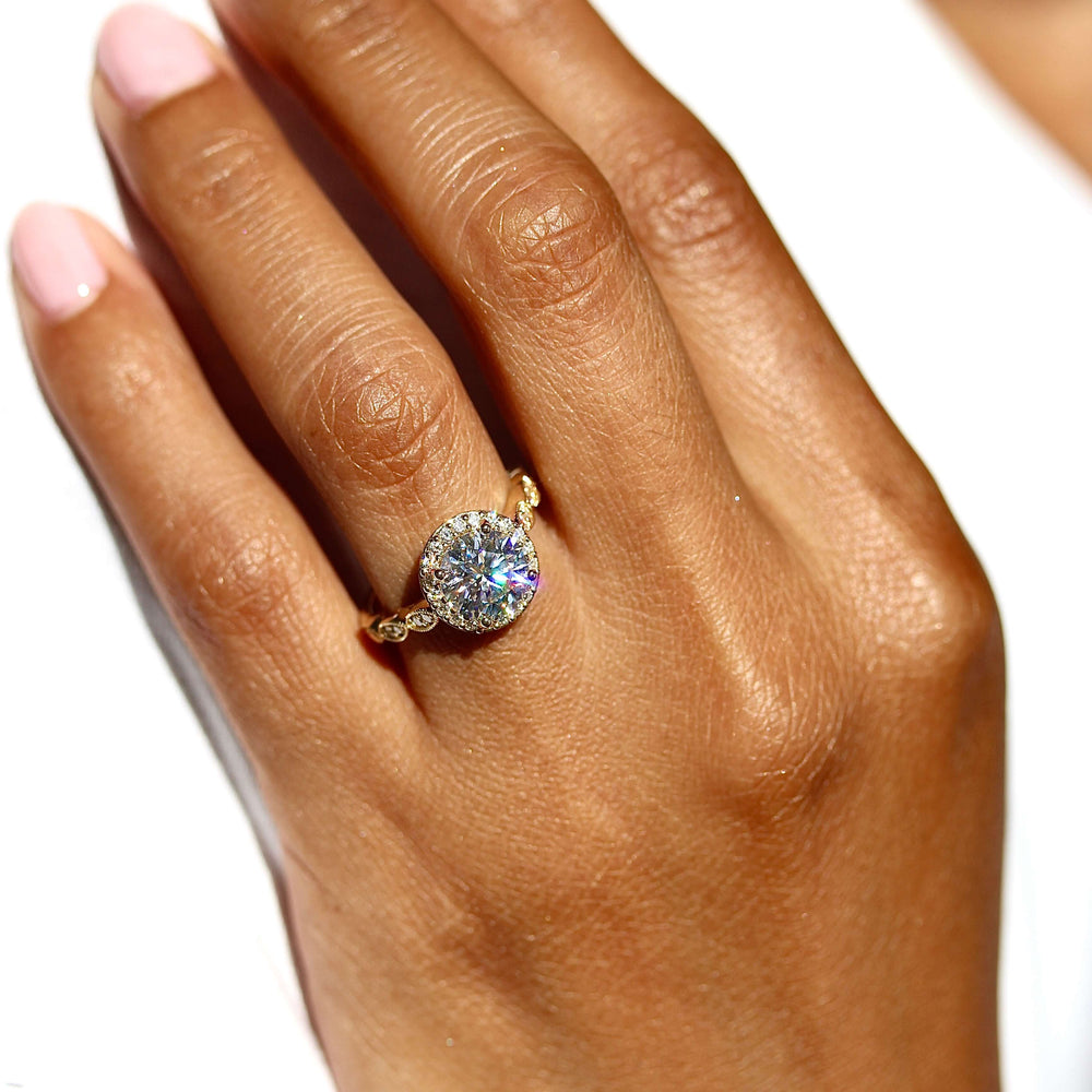 Ready to Ship Ring 14k Yellow Gold The Isla Ring (Round) in Yellow Gold with 2ct Moissanite