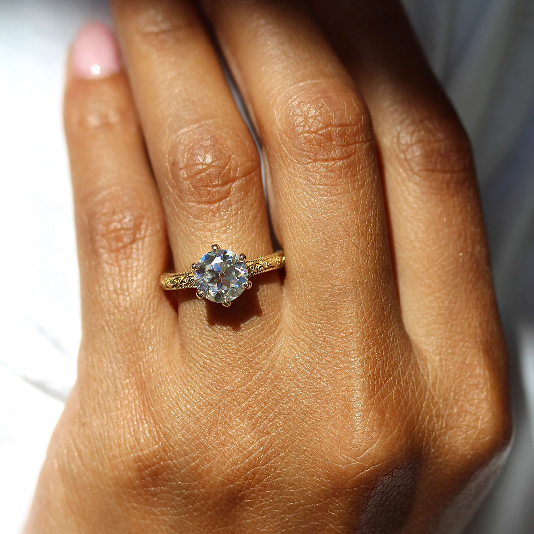 The Kathleen Ring In Yellow Gold With 2ct Moissanite – Taylor