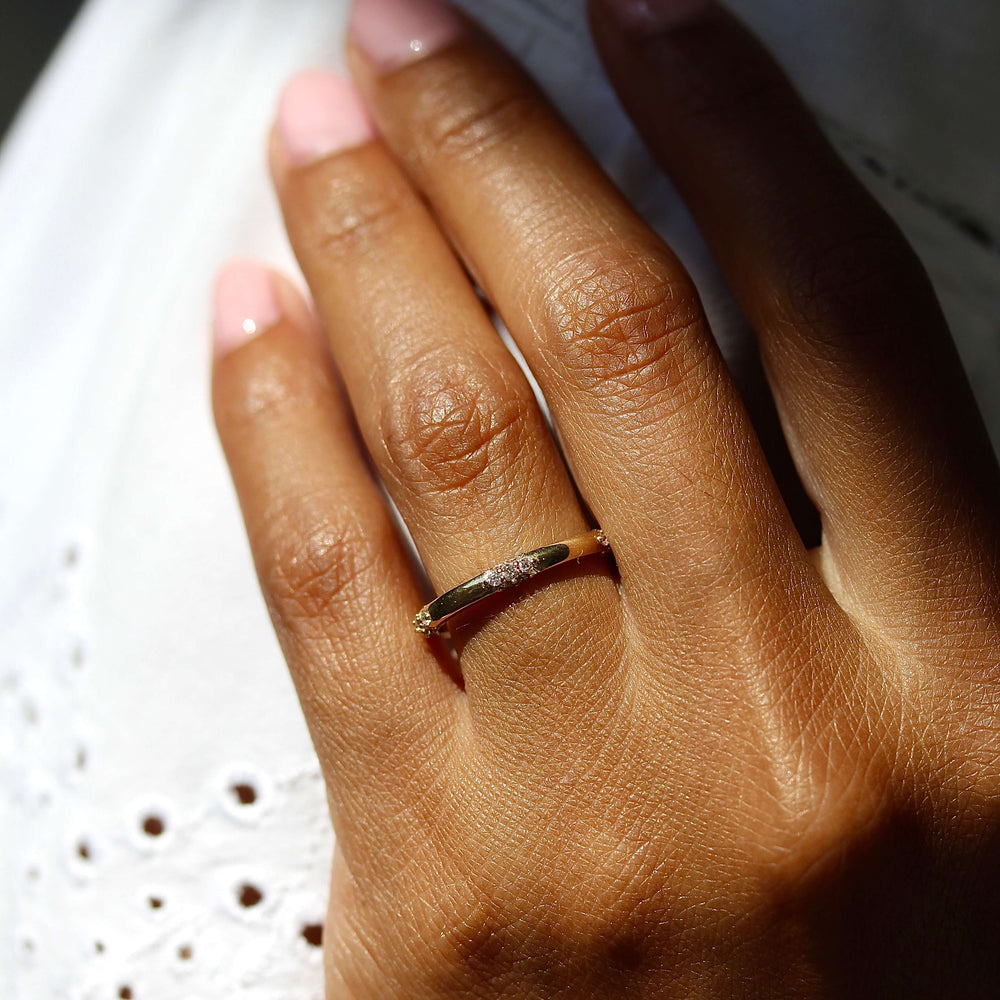 Ready to Ship Ring 14k Yellow Gold The Chloe Wedding Band in Yellow Gold
