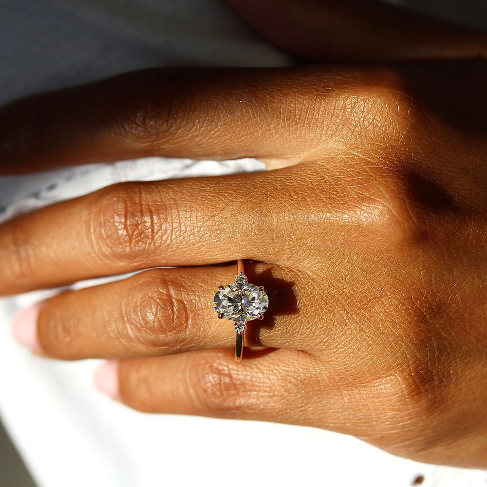 The Esme Ring (Oval) in Yellow Gold modeled