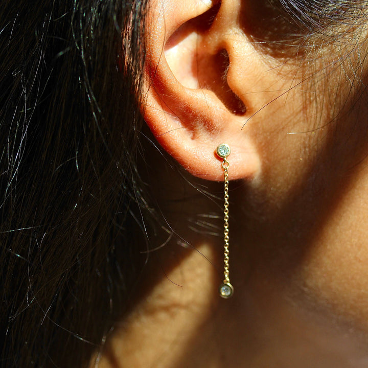 Earrings 14k Yellow Gold The Diamond Drop Earrings in Yellow Gold
