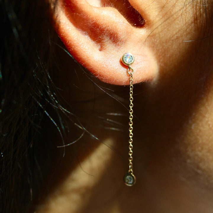 Earrings 14k Yellow Gold The Diamond Drop Earrings in Yellow Gold