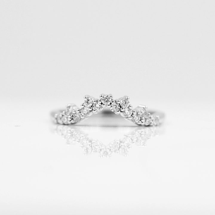 The Nova Wedding Band in white gold against a white background