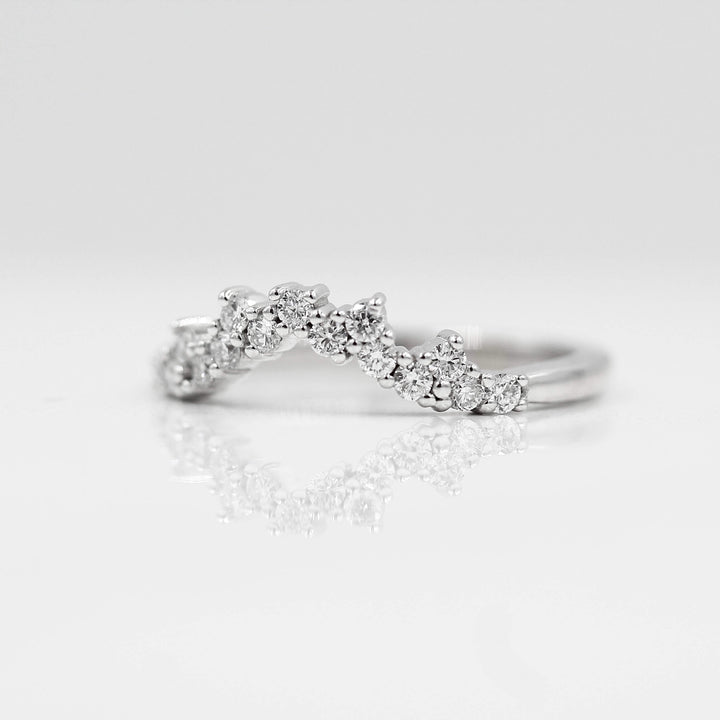The Nova Wedding Band in white gold against a white background