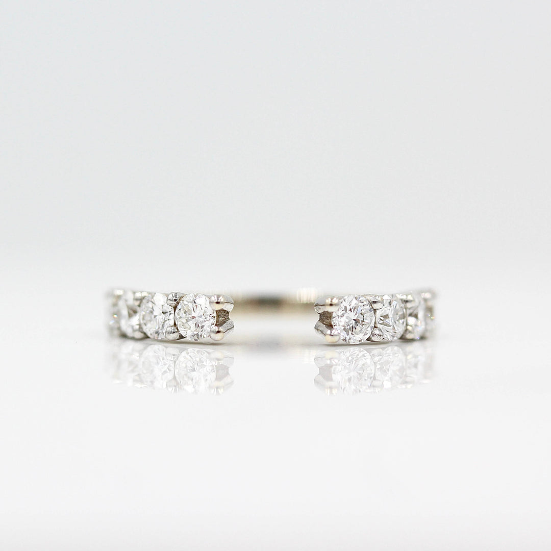 The Open Lexington Wedding Band in White Gold against a white background