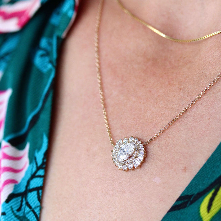 Necklace 14k Yellow Gold The Soleil Pendant in Yellow Gold with 1.04ct Lab-Grown Diamond
