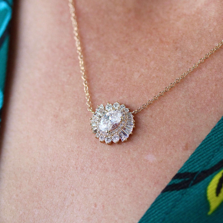 Necklace 14k Yellow Gold The Soleil Pendant in Yellow Gold with 1.04ct Lab-Grown Diamond