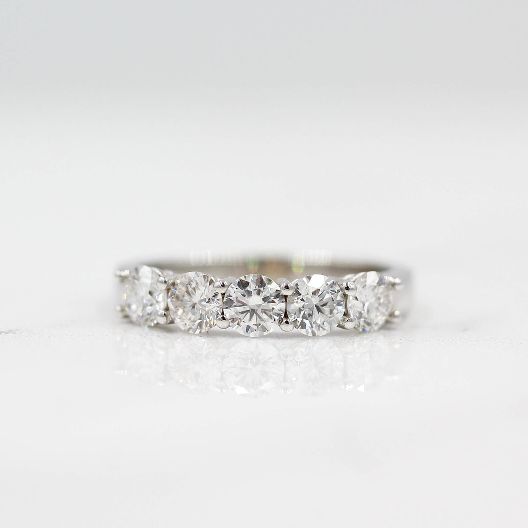The Elisa Wedding Band in White Gold against a white background