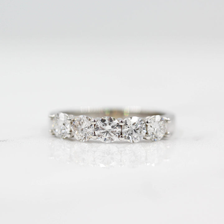 The Elisa Wedding Band in White Gold against a white background