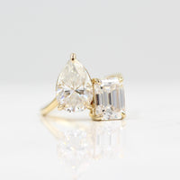 Ready to Ship Ring 14k Yellow Gold La Grande Toi Et Moi Ring in Yellow Gold with 6ct Moissanite