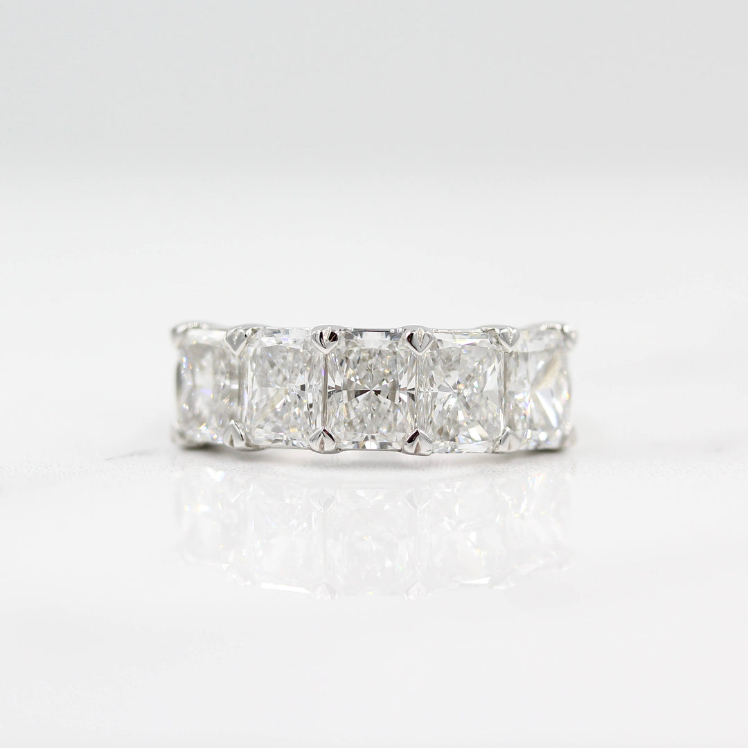 The Keeley Wedding Band in White Gold against a white background