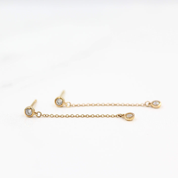 Earrings 14k Yellow Gold The Diamond Drop Earrings in Yellow Gold