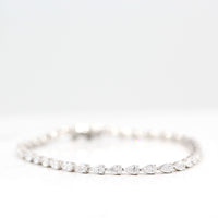 Bracelet 14k White Gold The Pear Lab-Grown Diamond Tennis Bracelet in White Gold