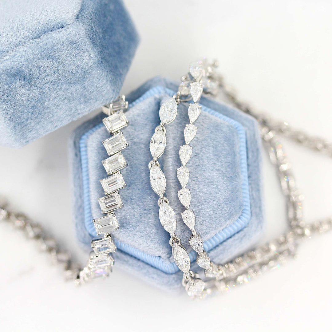 Silver & Blue Marquise Bracelet