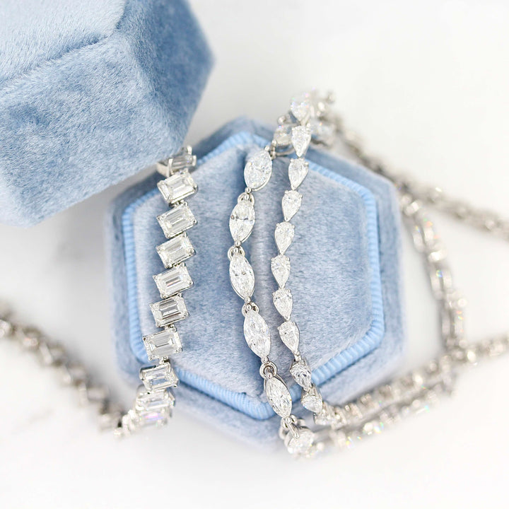 Bracelet 14k White Gold The Pear Lab-Grown Diamond Tennis Bracelet in White Gold