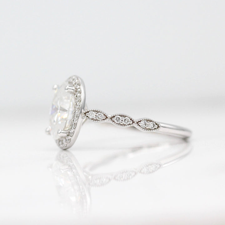 Ready to Ship Ring 14k White Gold The Isla Ring (Oval) in White Gold with 2ct Moissanite
