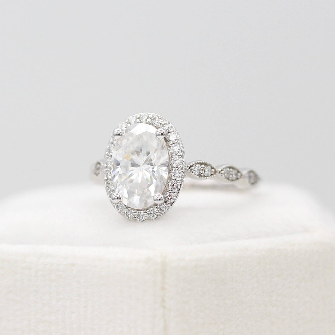 Ready to Ship Ring 14k White Gold The Isla Ring (Oval) in White Gold with 2ct Moissanite