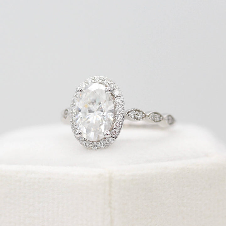Ready to Ship Ring 14k White Gold The Isla Ring (Oval) in White Gold with 2ct Moissanite