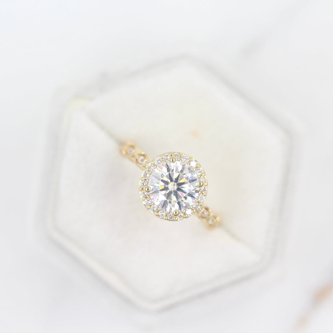 Ready to Ship Ring 14k Yellow Gold The Isla Ring (Round) in Yellow Gold with 2ct Moissanite