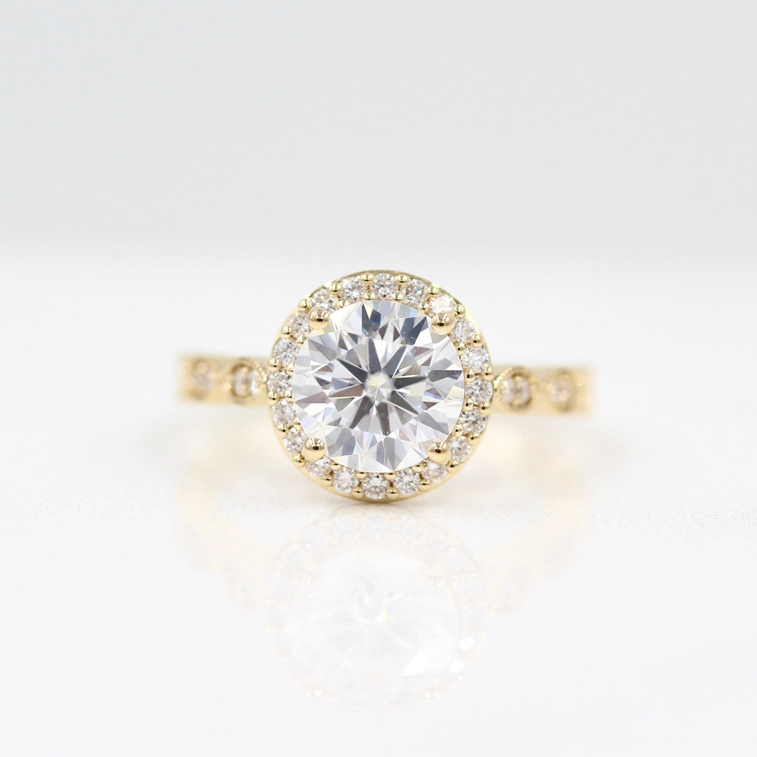 Ready to Ship Ring 14k Yellow Gold The Isla Ring (Round) in Yellow Gold with 2ct Moissanite