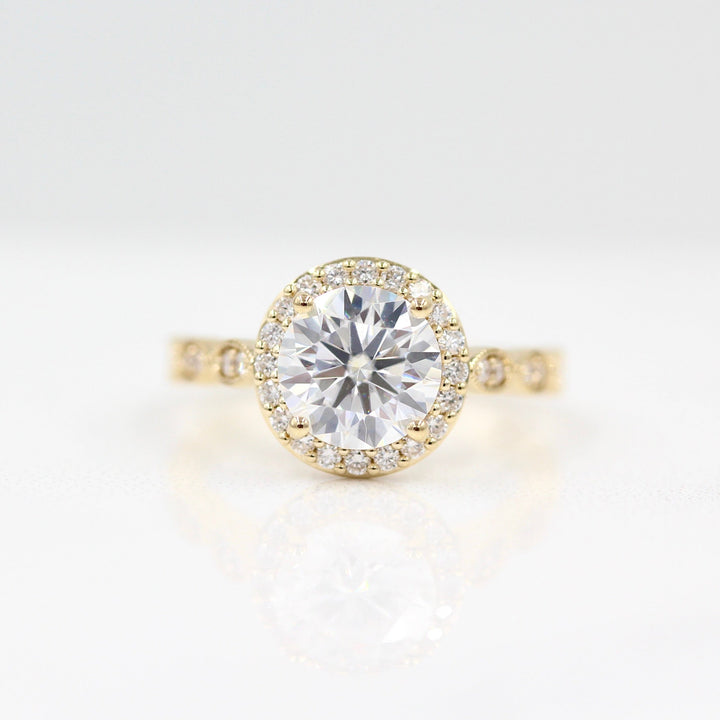 Ready to Ship Ring 14k Yellow Gold The Isla Ring (Round) in Yellow Gold with 2ct Moissanite