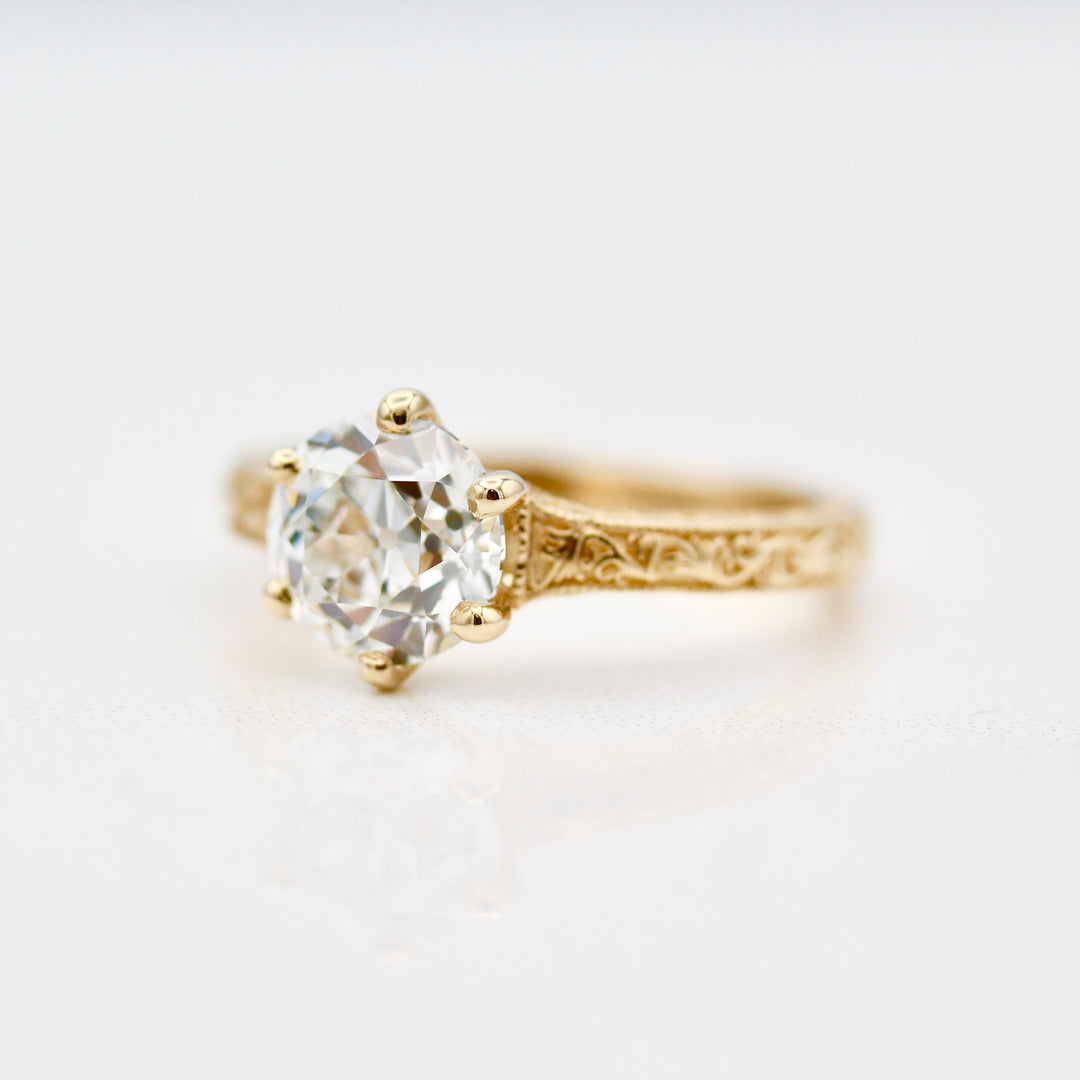 The Kathleen Ring (OEC Round) In Yellow Gold With 2.01ct Lab-Grown Diamond