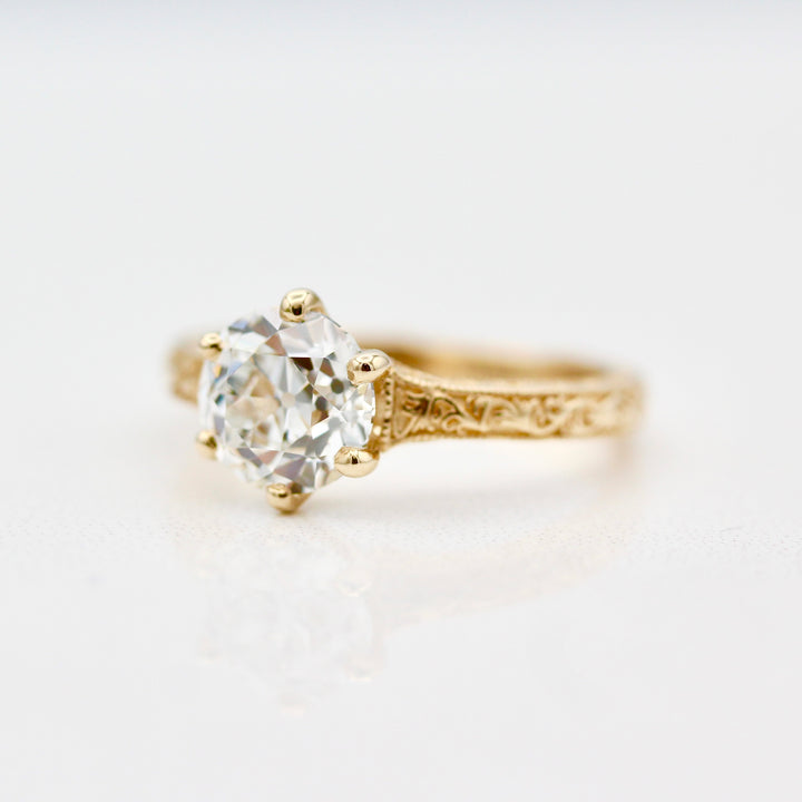 The Kathleen Ring (OEC Round) In Yellow Gold With 2.01ct Lab-Grown Diamond