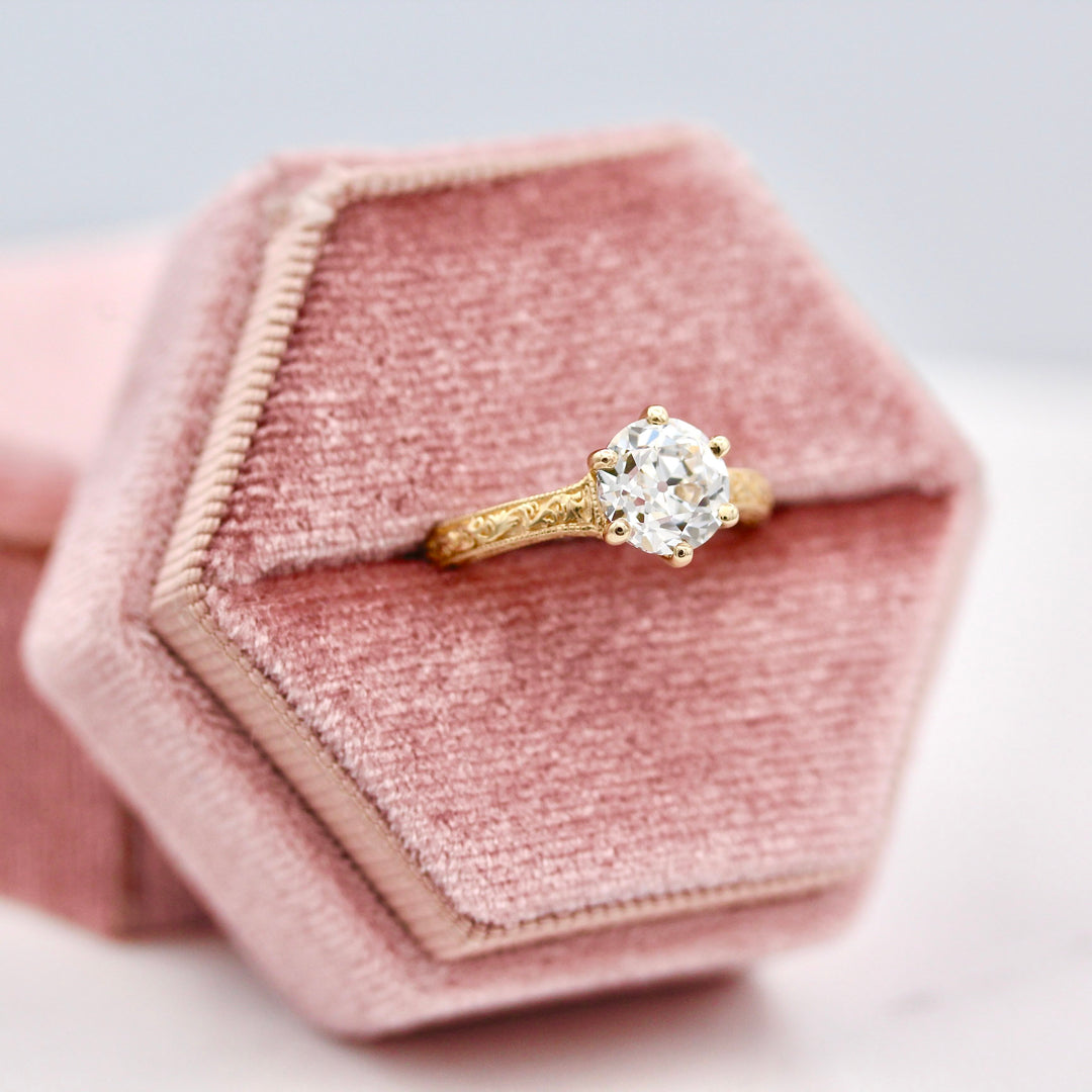 The Kathleen Ring (OEC Round) In Yellow Gold With 2.01ct Lab-Grown Diamond