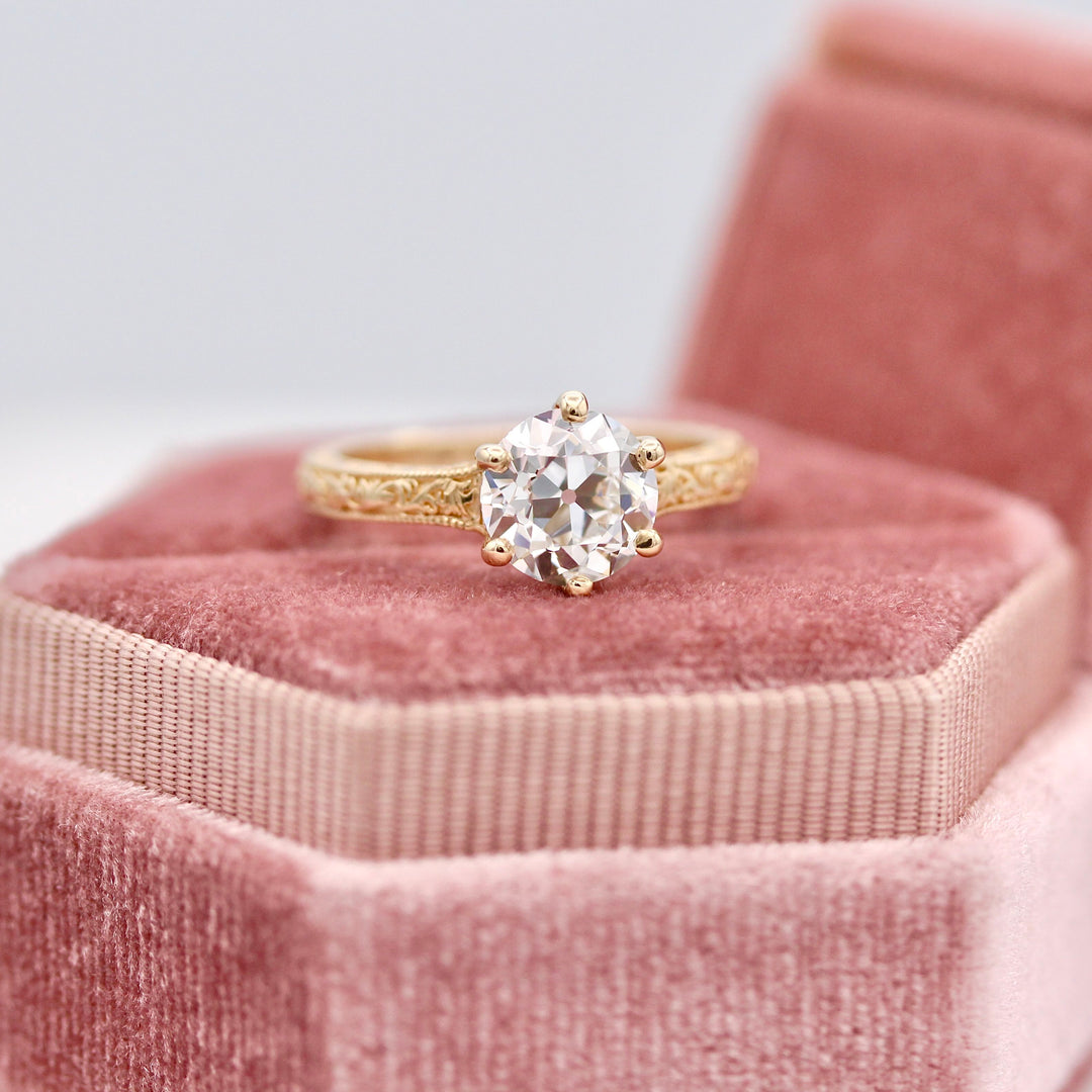 The Kathleen Ring (OEC Round) In Yellow Gold With 2.01ct Lab-Grown Diamond