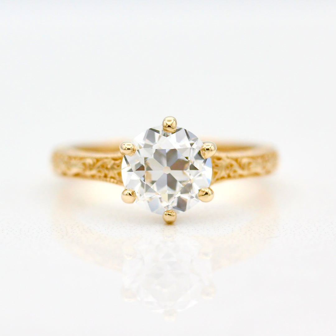 The Kathleen Ring (OEC Round) In Yellow Gold With 2.01ct Lab-Grown Diamond