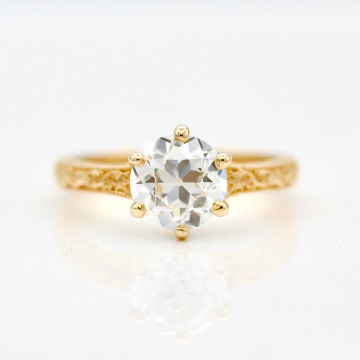 The Kathleen Ring (OEC Round) In Yellow Gold With 2.01ct Lab-Grown Diamond