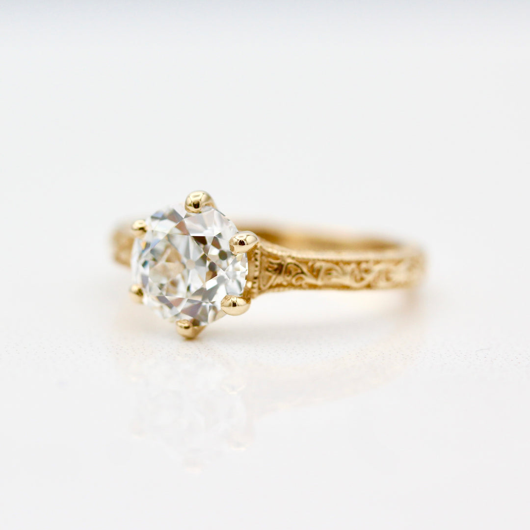 The Kathleen Ring (OEC Round) In Yellow Gold With 2.01ct Lab-Grown Diamond