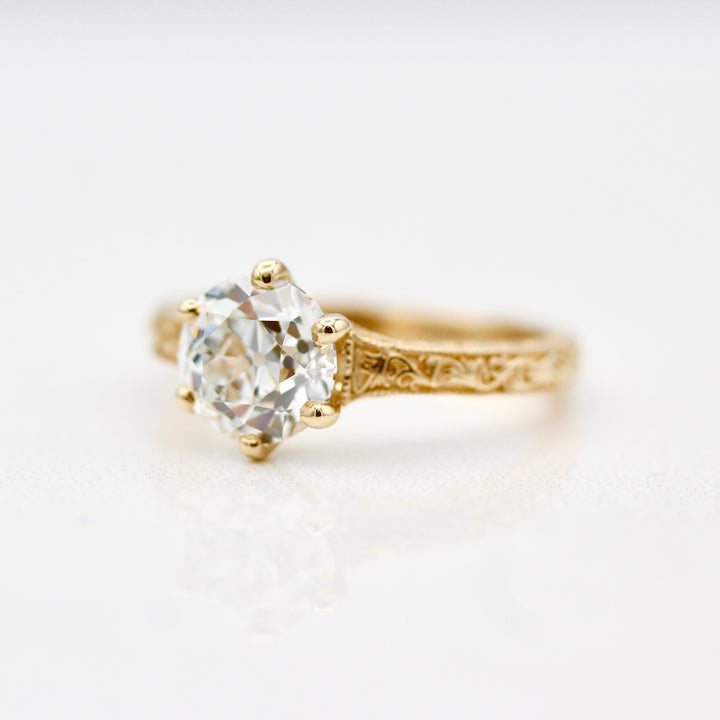 The Kathleen Ring (OEC Round) In Yellow Gold With 2.01ct Lab-Grown Diamond
