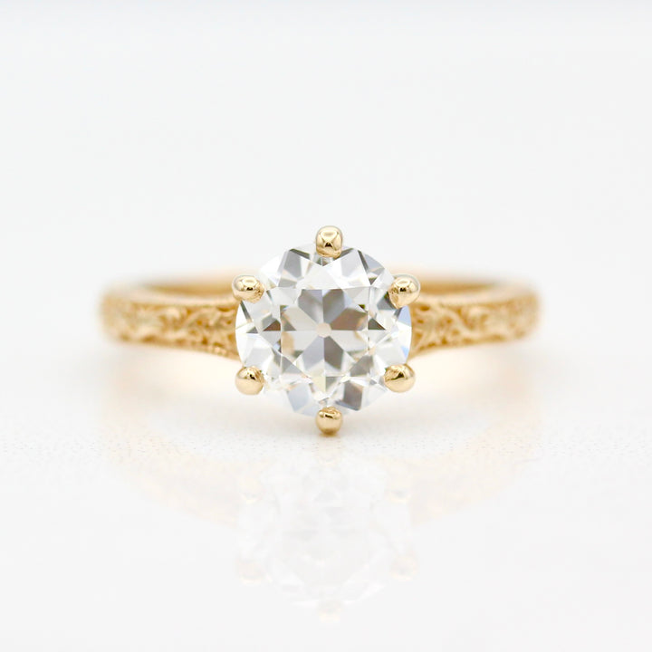 The Kathleen Ring (OEC Round) In Yellow Gold With 2.01ct Lab-Grown Diamond